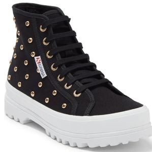 NWT Superga studded hightop sneakers converse style Christmas New Years